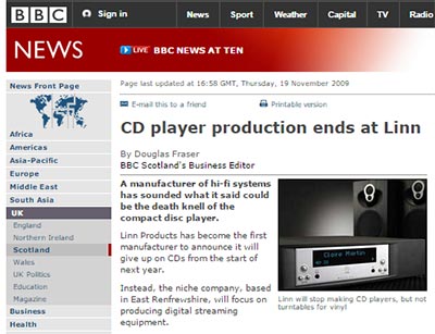 Linn stops cd website